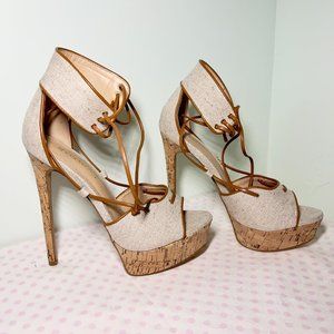 SHOE DAZZLE Women High Heel Woven with Straps Size 6.5US/4.5UK/EU37